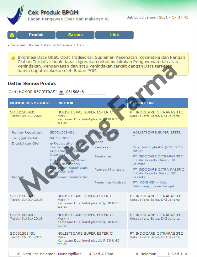 Holisticare Ester C 30 Tablet - Suplemen Vitamin C & Daya Tahan Tubuh - Menteng Farma