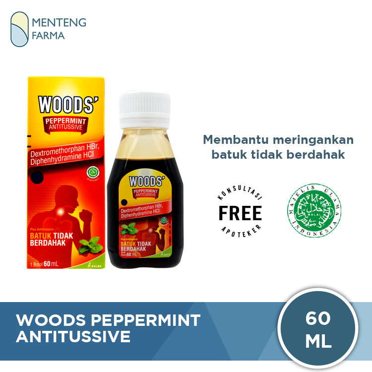 Woods Peppermint Antitussive 60 mL - Menteng Farma