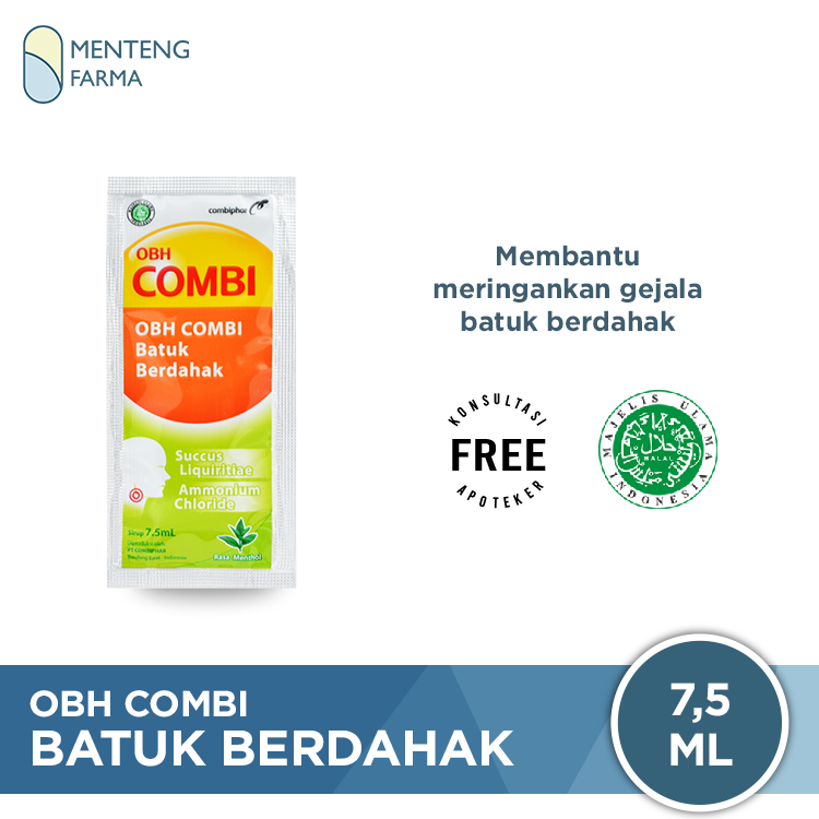 OBH Combi Batuk Berdahak Sachet 7.5 mL - Melegakan Tenggorokan - Menteng Farma