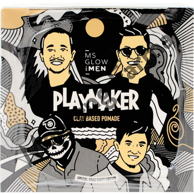 Ms Glow Men Playmaker Clay Based Pomade - Daya Tahan Gaya Rambut Tinggi dan Matte Natural - Menteng Farma