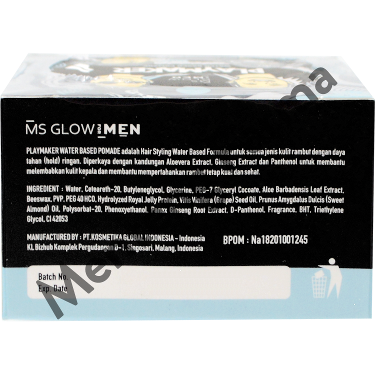 Ms Glow Men Playmaker Water Based Pomade - Daya Tahan Gaya Rambut Lebih Ringan dan Lebih Shiny - Menteng Farma