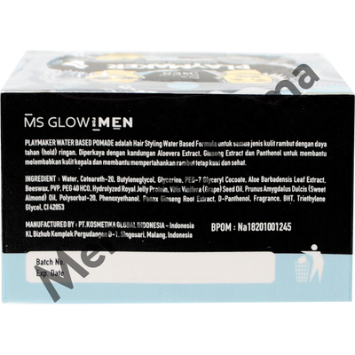 Ms Glow Men Playmaker Water Based Pomade - Daya Tahan Gaya Rambut Lebih Ringan dan Lebih Shiny - Menteng Farma