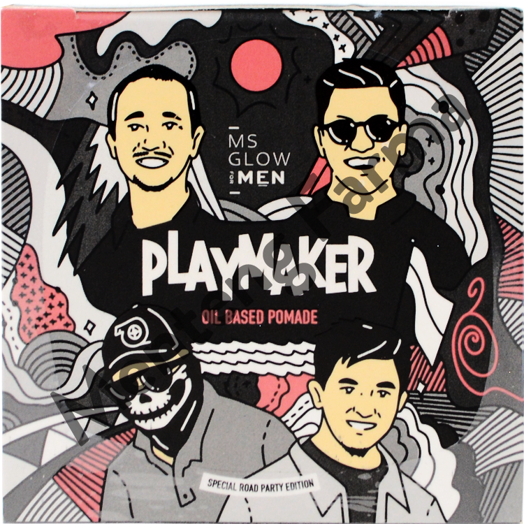 Ms Glow Men Playmaker Oil Based Pomade - Daya Tahan Gaya Rambut Lebih Tinggi, Tahan Lama dan Shiny - Menteng Farma