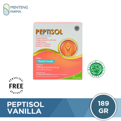 Peptisol Vanila 189 Gram - Susu Tinggi Protein Pemulihan Pasca Sakit - Menteng Farma