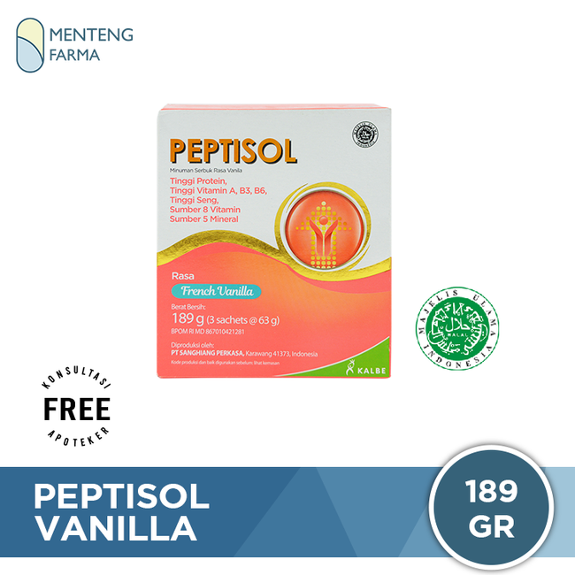 Peptisol Vanila 189 Gram - Susu Tinggi Protein Pemulihan Pasca Sakit - Menteng Farma