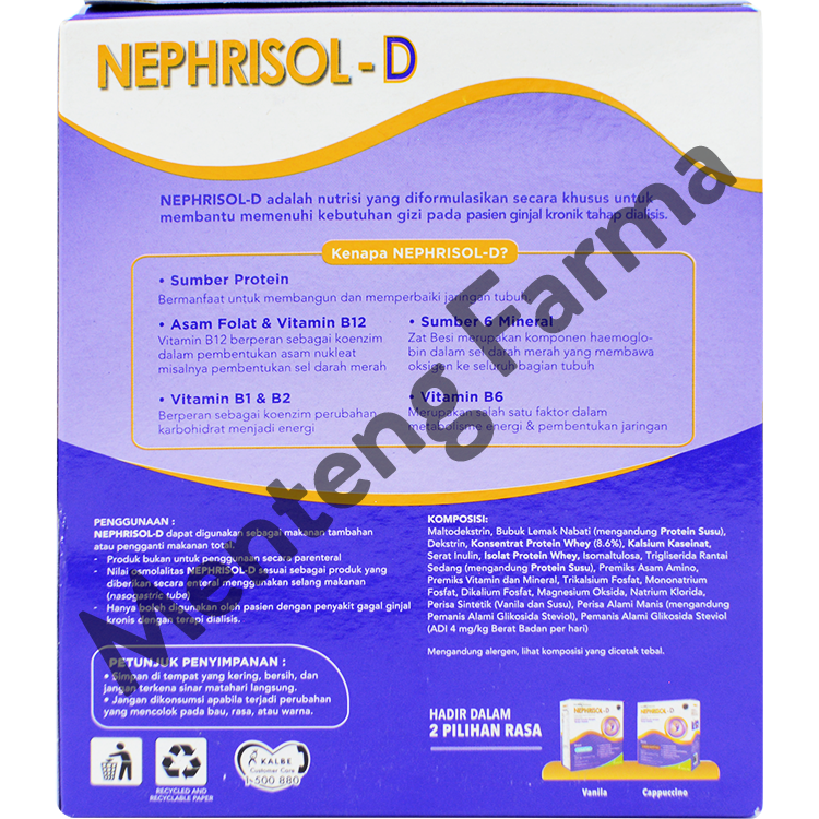 Nephrisol D Vanila 210 Gram - Susu Tinggi Protein Khusus Pasien Ginjal Dialisis - Menteng Farma