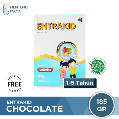Entrakid Chocolate 185 Gram - Susu Penambah Nafsu Makan Anak - Menteng Farma