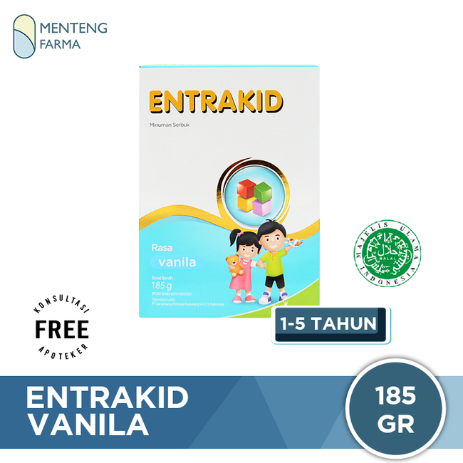 Entrakid Vanila 185 Gram - Susu Penambah Nafsu Makan Anak - Menteng Farma