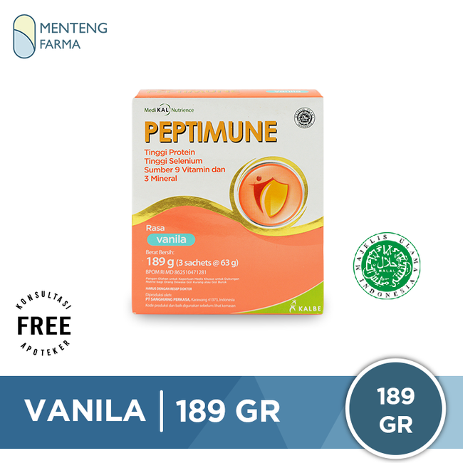 Peptimune Vanila 189 Gram - Susu Nutrisi Kesehatan Imun Tubuh - Menteng Farma