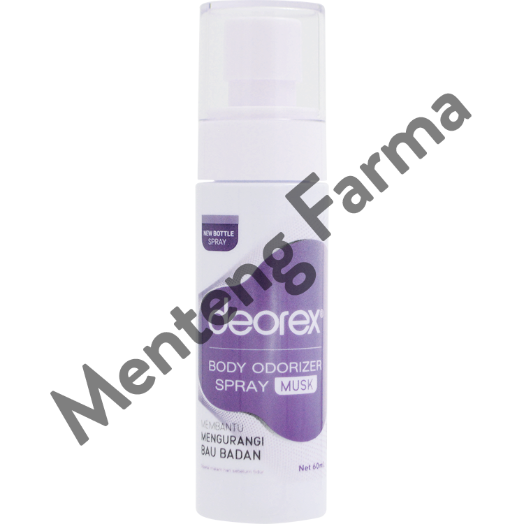 Deorex Body Odorizer Spray Musk 60 mL - Deodoran Spray Penghilang Bau Badan - Menteng Farma