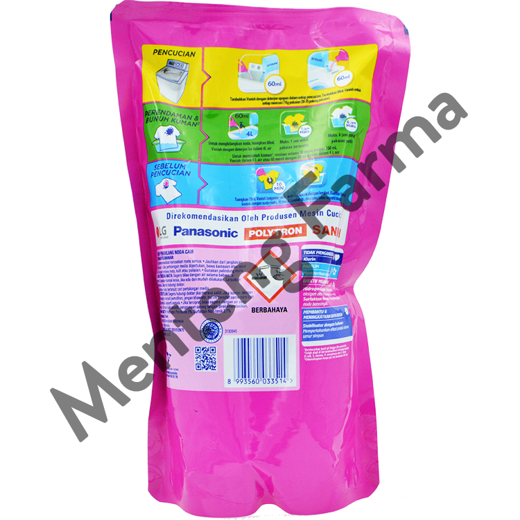 Vanish Cair Pink Pouch 750 mL - Penghilang Noda Pakaian Putih dan Bewarna - Menteng Farma