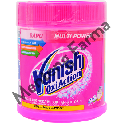 Vanish Bubuk Pink Oxi Action 400 Gr - Penghilang Noda Pakaian Putih dan Bewarna - Menteng Farma