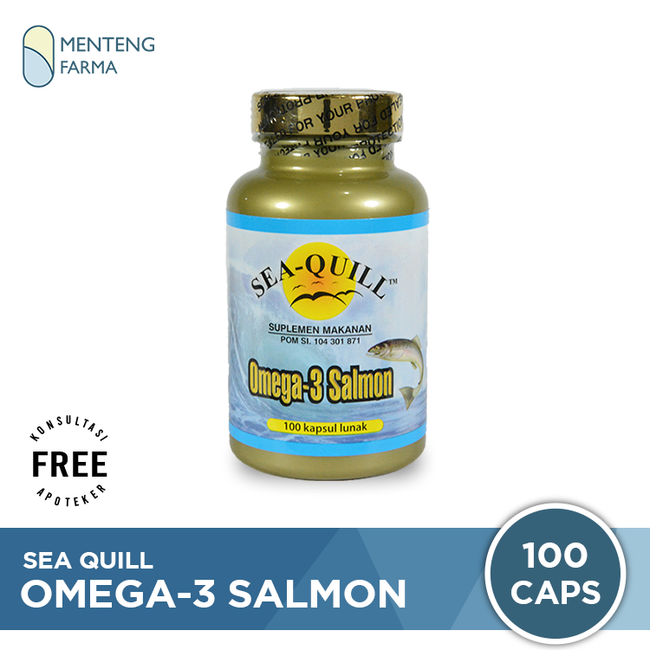 Sea Quill Omega-3 Salmon (Isi 100 softgels) - Menteng Farma