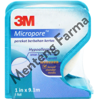 Plaster Roll 3M Nexcare Micropore 1 In x 9.1 m - Plaster Perban Luka - Menteng Farma