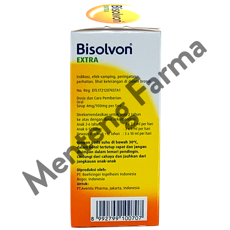 Bisolvon Extra Sirup 60 ML - Pereda Batuk dan Mengencerkan Dahak - Menteng Farma