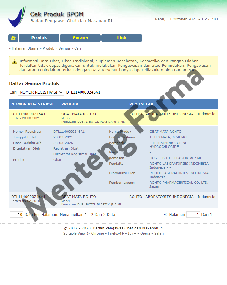 Rohto - Obat Tetes Mata Merah, Iritasi Ringan, Perih, dan Berair - Menteng Farma