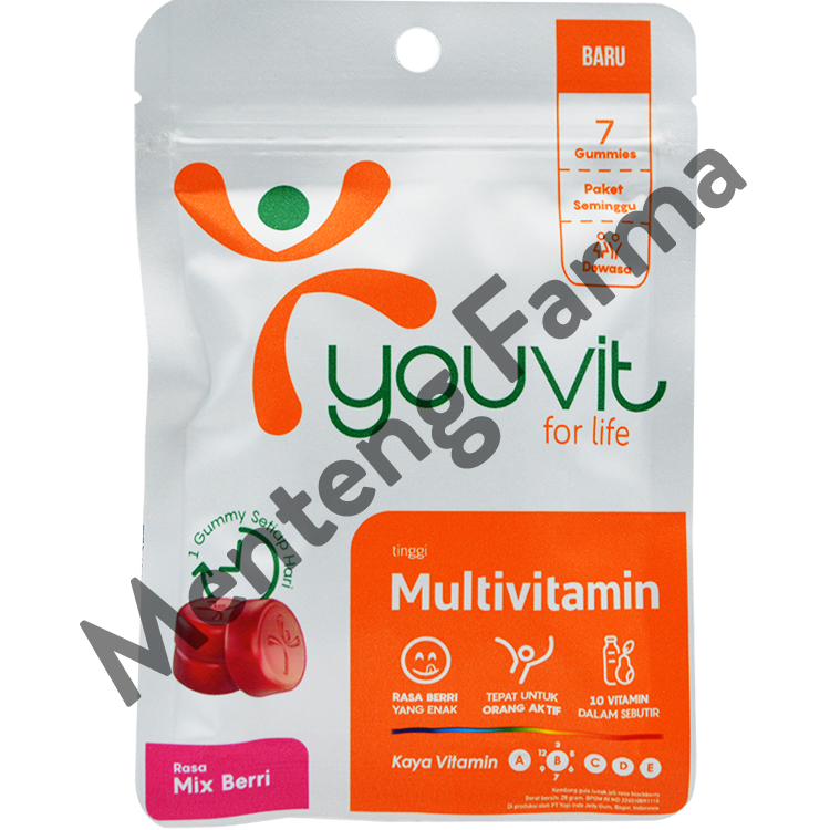 Youvit Multivitamin For Adult Sachet - Multivitamin Gummy Dewasa Rasa Mix Berry - Menteng Farma