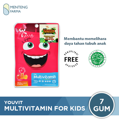 Youvit Multivitamin For Kids Sachet - Multivitamin Gummy Anak Rasa Mix Buah - Menteng Farma