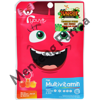 Youvit Multivitamin For Kids Sachet - Multivitamin Gummy Anak Rasa Mix Buah - Menteng Farma