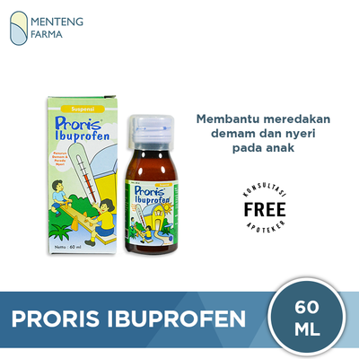 Proris (Ibuprofren) - Obat demam anak, pereda nyeri, sakit gigi - Menteng Farma