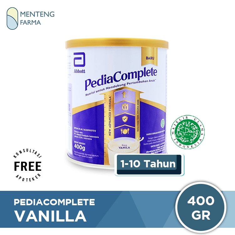 Pediasure Complete Vanila 400 Gram - Susu Formula Khusus Anak Malnutrisi/Gizi Buruk - Menteng Farma