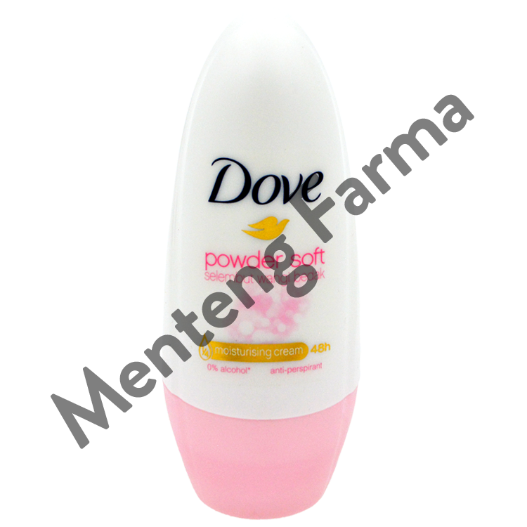 Dove Deodorant Roll On Powder Soft 40 ML - Kesegaran Wangi Bedak 48 Jam - Menteng Farma