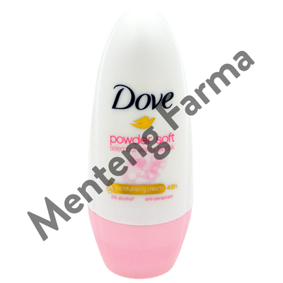 Dove Deodorant Roll On Powder Soft 40 ML - Kesegaran Wangi Bedak 48 Jam - Menteng Farma