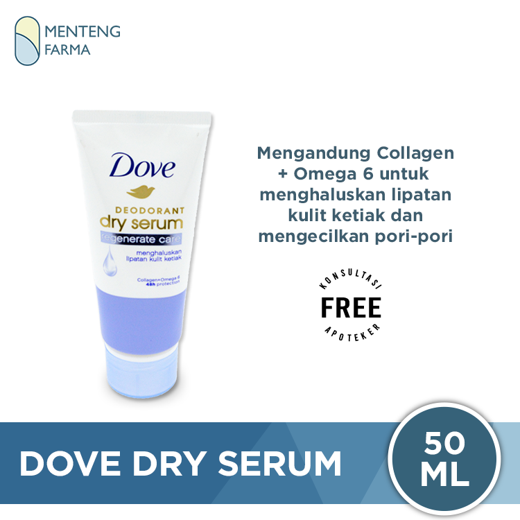 Dove Deodorant Dry Serum Regenerate Care Collagen + Omega 6 50 ML - Menghaluskan lipatan ketiak - Menteng Farma