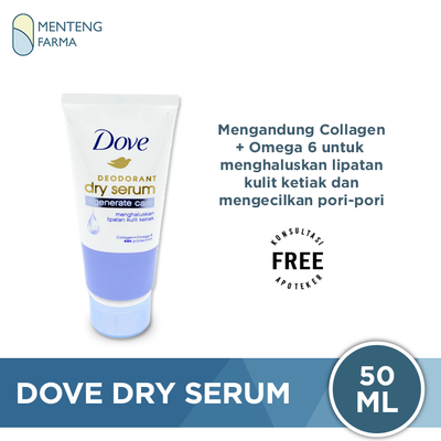 Dove Deodorant Dry Serum Regenerate Care Collagen + Omega 6 50 ML - Menghaluskan lipatan ketiak - Menteng Farma