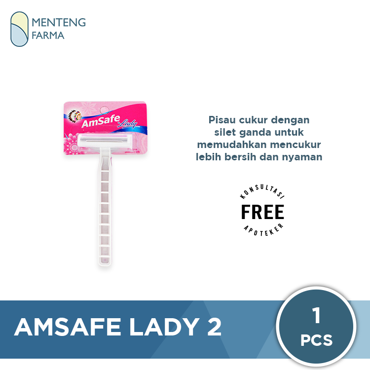 AmSafe Lady 2 - Alat Cukur Dengan Silet Ganda - Menteng Farma