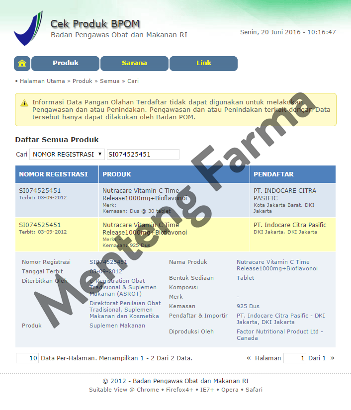 Nutracare Vitamin C 1000 Time Release + Bioflavonoids - Menteng Farma