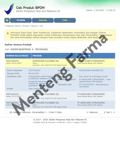 Nutracare Flax Seed Oil - Omega 3 Nabati Bantu Kurangi Lemak Darah - Menteng Farma