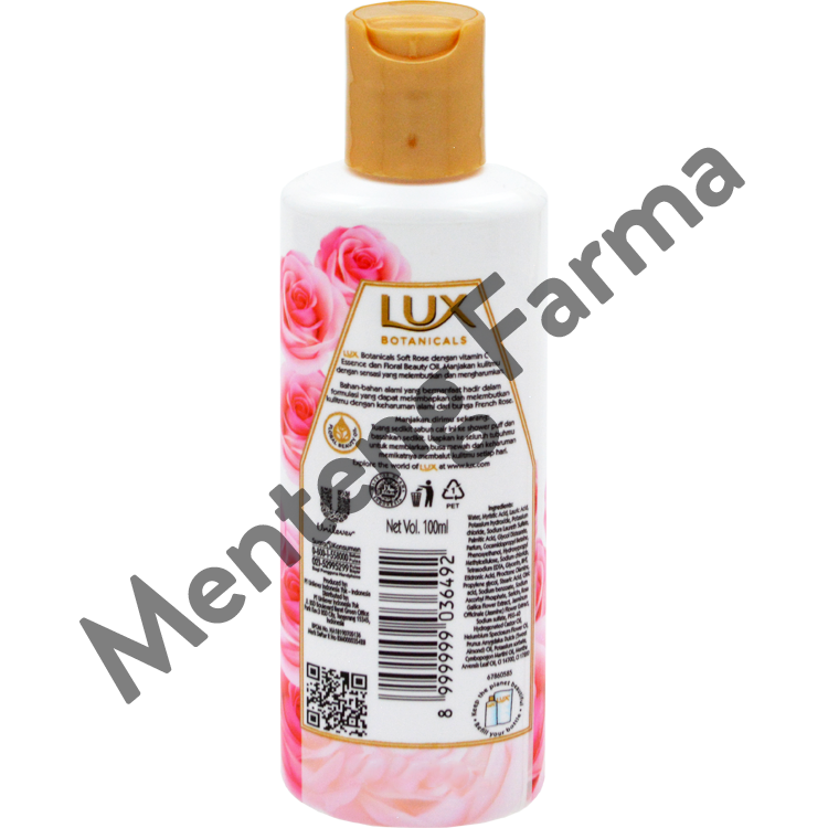 Lux Botanicals Sabun Mandi Cair Soft Rose 100 ML - Sabun Kecantikan dengan Vitamin C Essence - Menteng Farma