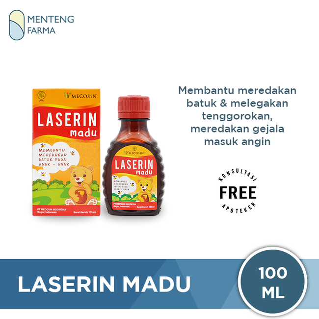 Laserin Madu 100 mL - Sirup Obat Batuk Anak - Menteng Farma