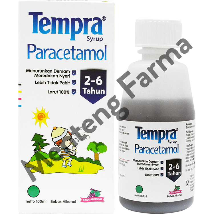 Tempra Syrup 100 mL - Pereda Demam dan Nyeri Khusus Anak-anak - Menteng Farma