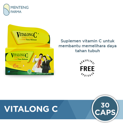Vitalong C 30 Kapsul - Suplemen Vitamin C Daya Tahan Tubuh - Menteng Farma