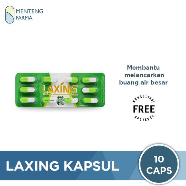 Laxing 10 Kapsul - Obat Pencahar / Sembelit / Konstipasi - Menteng Farma