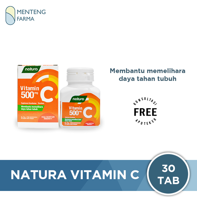 Natura Vitamin C 500mg - Menjaga Daya Tahan Tubuh dan Kesehatan - Menteng Farma