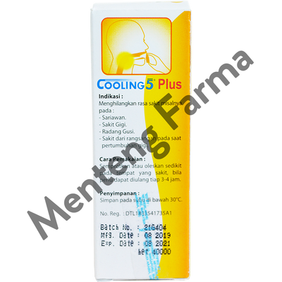 Cooling 5 Plus Orange - Obat Sariawan, Sakit Tenggorokan, Radang Gusi - Menteng Farma