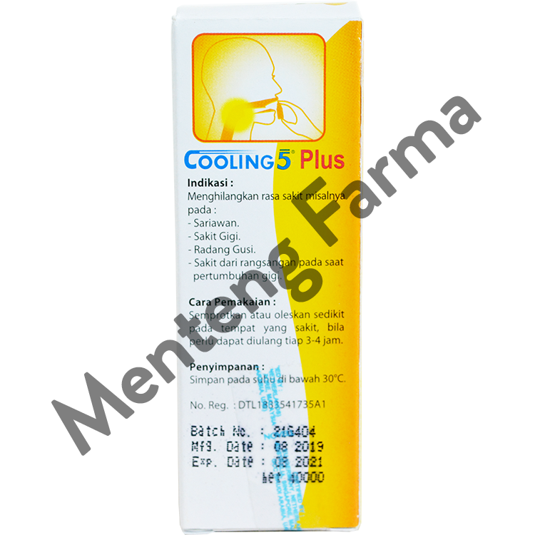 Cooling 5 Plus Orange - Obat Sariawan, Sakit Tenggorokan, Radang Gusi - Menteng Farma