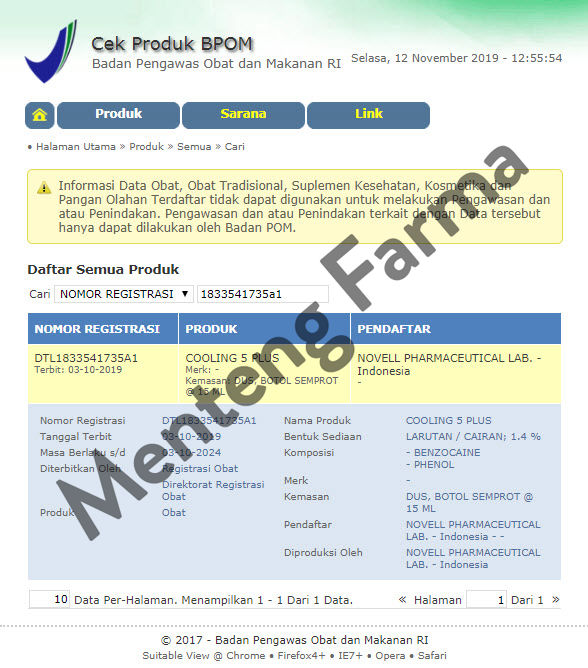 Cooling 5 Plus Orange - Obat Sariawan, Sakit Tenggorokan, Radang Gusi - Menteng Farma