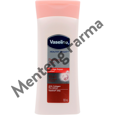 Vaseline Healthy Bright Hand Body Lotion Perfect 10 100 ML - Mencerahkan dan Mencegah Penuaan Dini - Menteng Farma