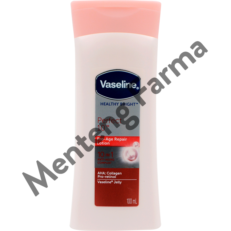 Vaseline Healthy Bright Hand Body Lotion Perfect 10 100 ML - Mencerahkan dan Mencegah Penuaan Dini - Menteng Farma