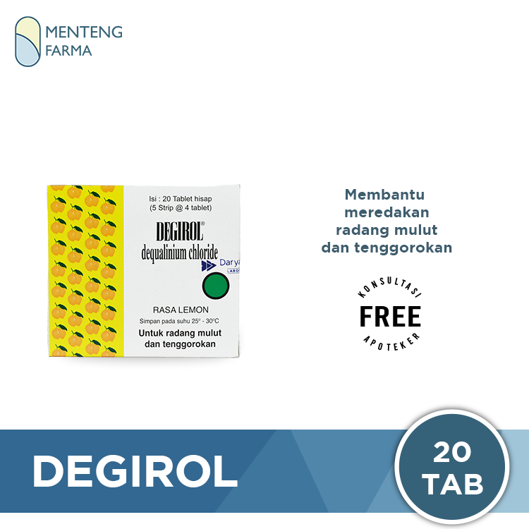 Degirol Dus Isi 5 Strip - Tablet Hisap Radang Tenggorokan dan Sariawan ...