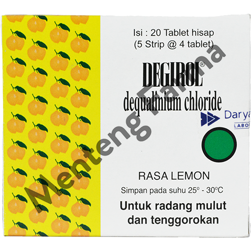 Degirol Dus Isi 5 Strip - Tablet Hisap Radang Tenggorokan dan Sariawan - Menteng Farma