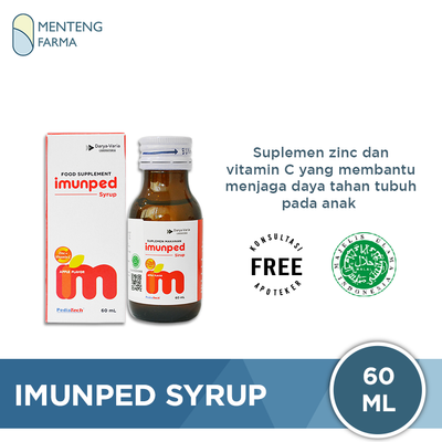 Imunped Sirup 60 mL - Suplemen Zinc dan Vitamin C Anak - Menteng Farma
