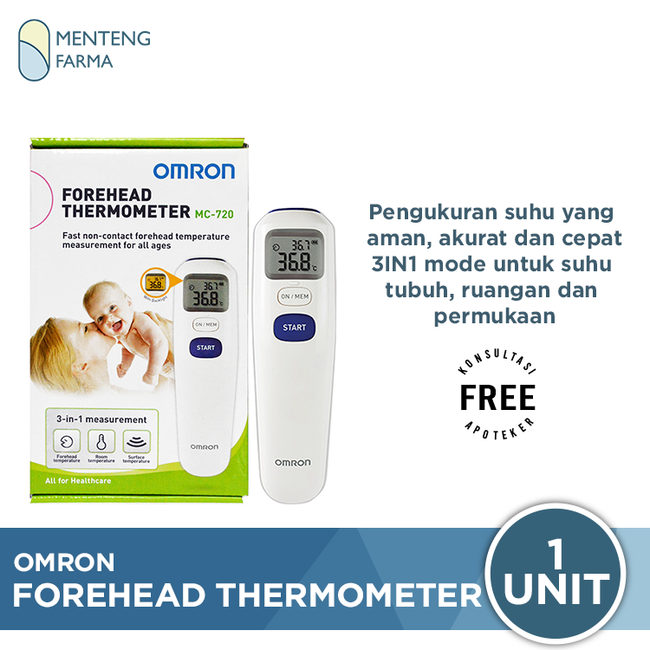 Omron Forehead Thermometer MC 720 - Termometer Bayi Dahi Digital - Menteng Farma