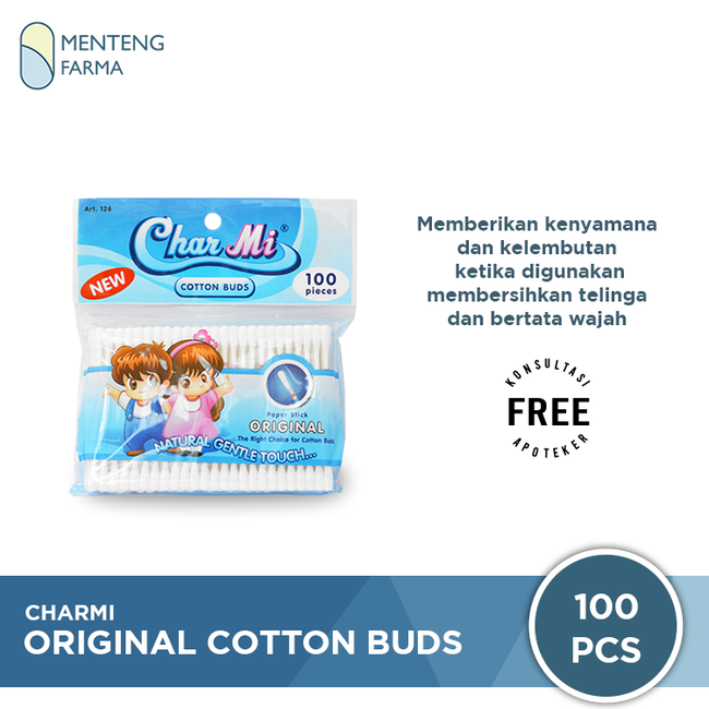 Charmi Cotton Buds Original Art 126 Isi 100 Pcs - Pembersih Telinga - Menteng Farma