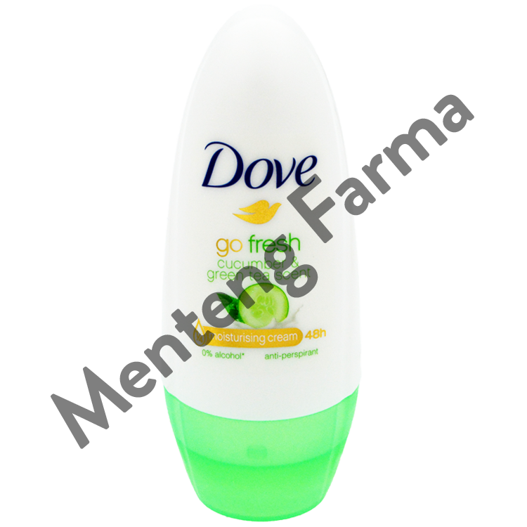 Dove Deodorant Roll On Go Fresh Cucumber And Green Tea 40 ML - Sensasi Aroma Segar Timun 48 Jam - Menteng Farma