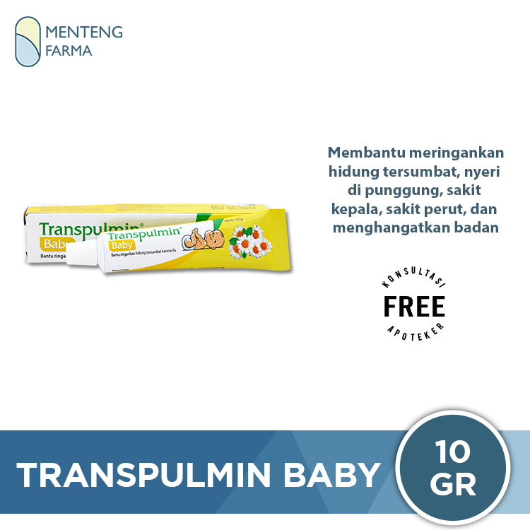 Transpulmin Baby Balsam 10 G - Pereda Hidung Tersumbat dan Menghangatkan Badan - Menteng Farma